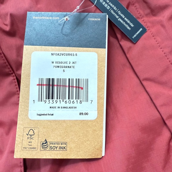 The North Face Resolve 2 Jacket Womens Small Pomegranate Red Rain NF0A2VCUR61-S - Picture 5 of 7
